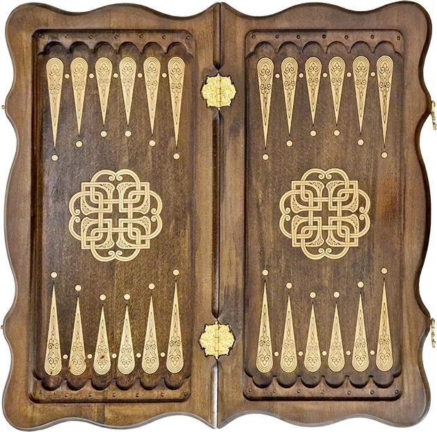 Нарды резные "Тёмный Узор 4" 50, Mirzoyan