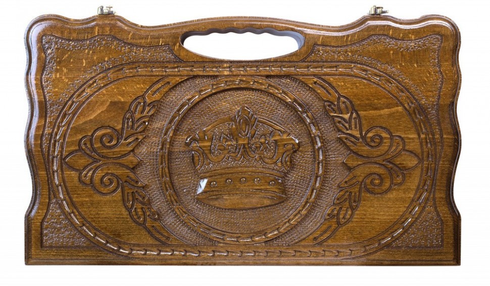 Нарды резные "Корона" с ручкой 40, Haleyan