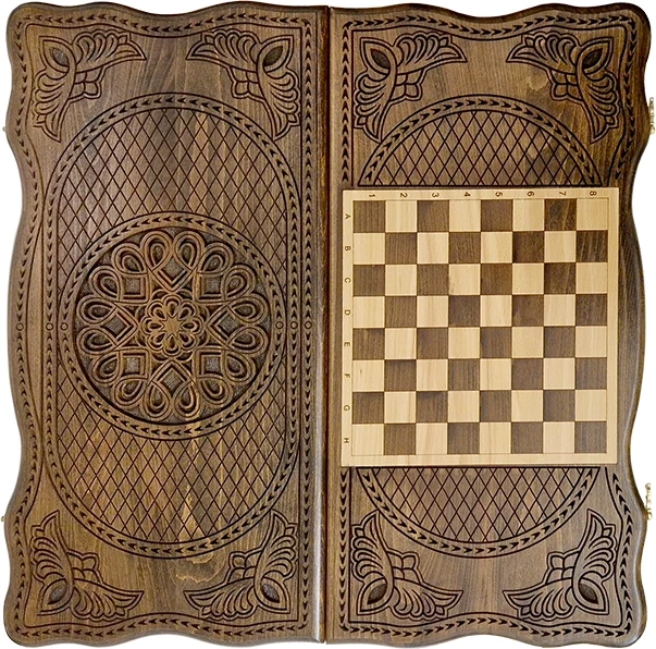 Нарды резные "Тёмный Узор 3" 50, Mirzoyan