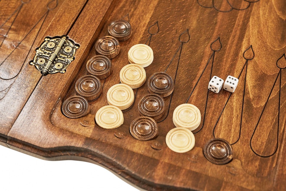 Нарды резные "Всадник" с ручкой 50, Haleyan