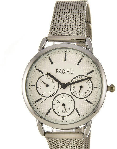 Наручные часы pacific x6180-2 корп-хром циф-бел/чер сетка