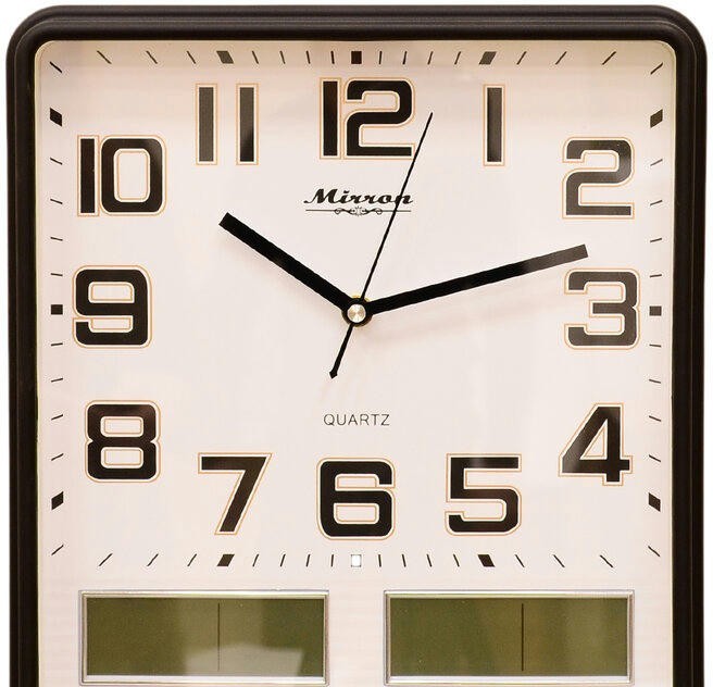 Настенные часы mirron p3105А ЖК ЧБ