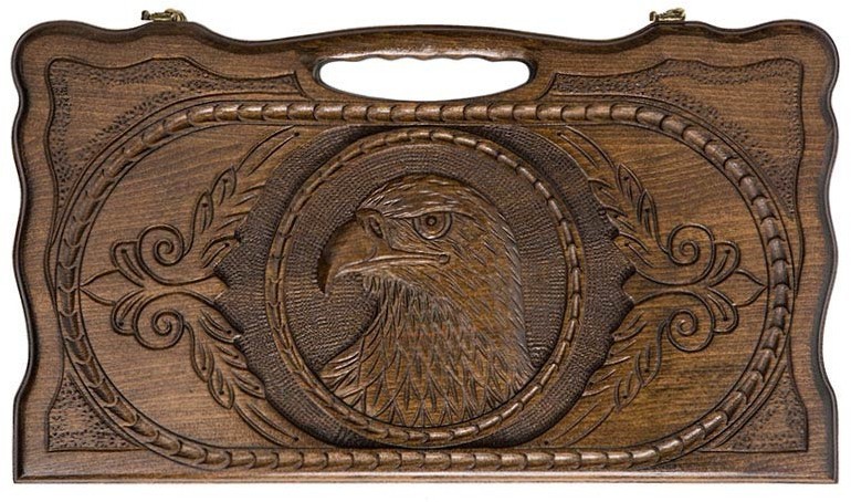 Нарды резные "Орел" с ручкой 40, Haleyan