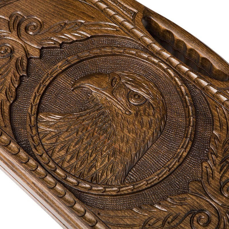 Нарды резные "Орел" с ручкой 40, Haleyan