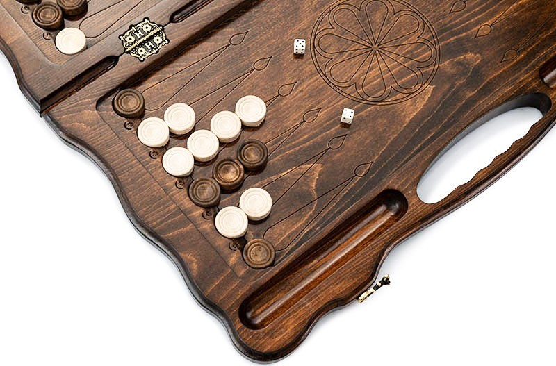 Нарды резные "Медведь" с ручкой, Haleyan