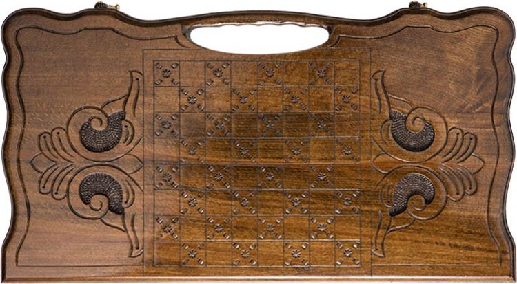 Нарды резные "Корабль" с ручкой 50, Haleyan