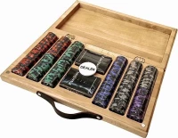 Набор для покера Black Stars на 300 фишек в кейсе из бука, Partida