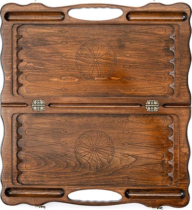 Нарды резные "Волк" с ручкой 60, Haleyan