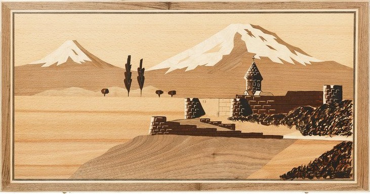 Нарды "Церковь у Арарата" инкрустация, Zeynalyan