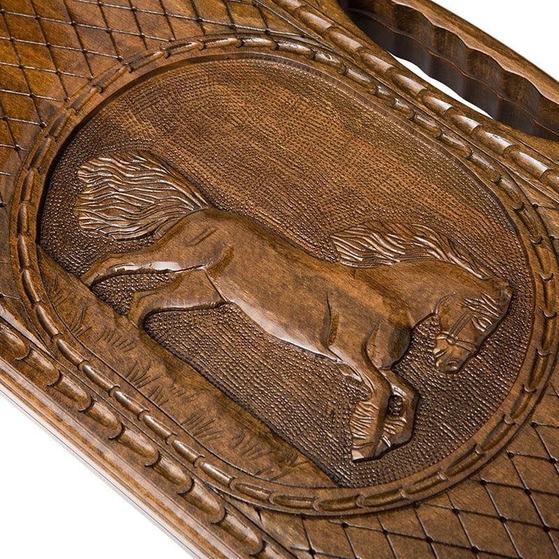 Нарды резные "Лошадь" с ручкой 50, Haleyan