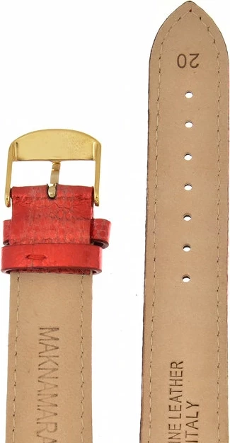 Ремешки maknamara 20 мм красн лак зол заст-1