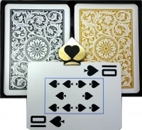 Карты "1546 Plastic Bridge Size Jumbo Index black/gold Double-Deck Set"