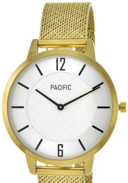 Наручные часы pacific x6190-3 корп-золот циф-бел/черн сетка