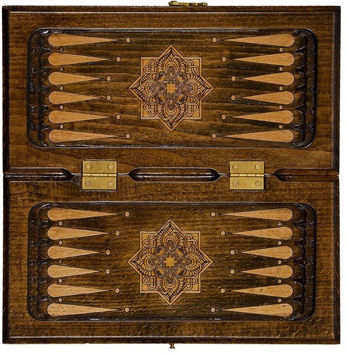 Нарды резные "Золотой Узор 1" 30, Mirzoyan