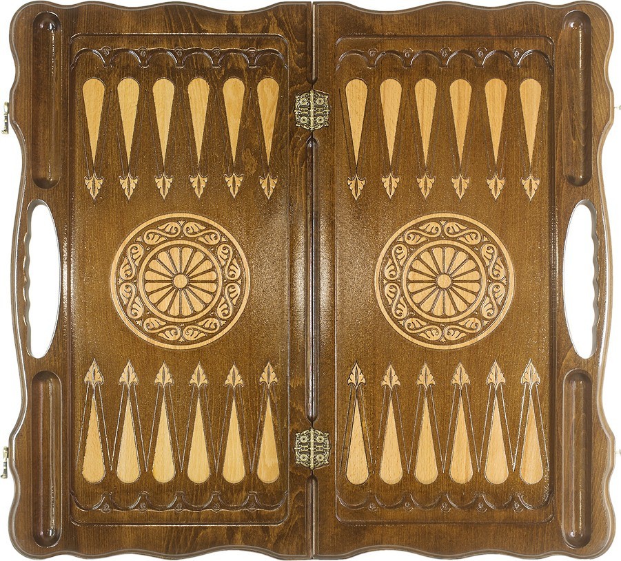 Нарды резные "Армянский узор 9" с ручкой 60, Haleyan