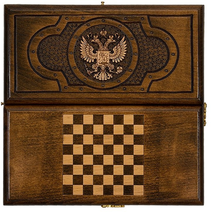 Нарды резные "Герб РФ 3" 30, Mirzoyan
