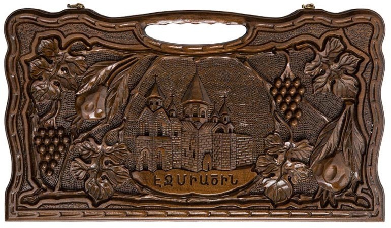 Нарды резные "Эчмиадзин" с ручкой 50, Haleyan