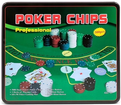 Набор для покера Holdem Light на 500 фишек с номиналом