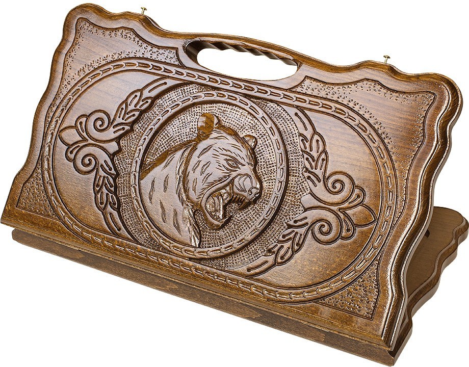 Нарды резные "Тигр" с ручкой 40, Haleyan