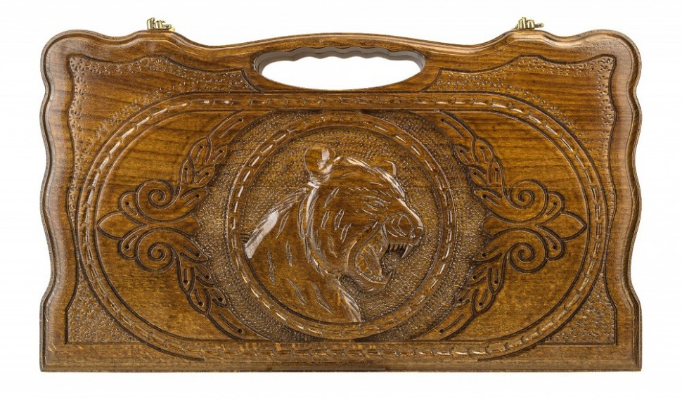 Нарды резные "Тигр" с ручкой 40, Haleyan