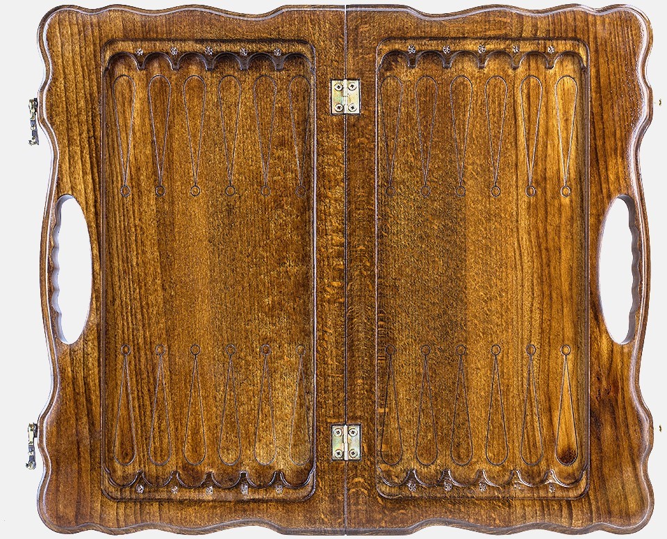 Нарды резные "Тигр" с ручкой 40, Haleyan