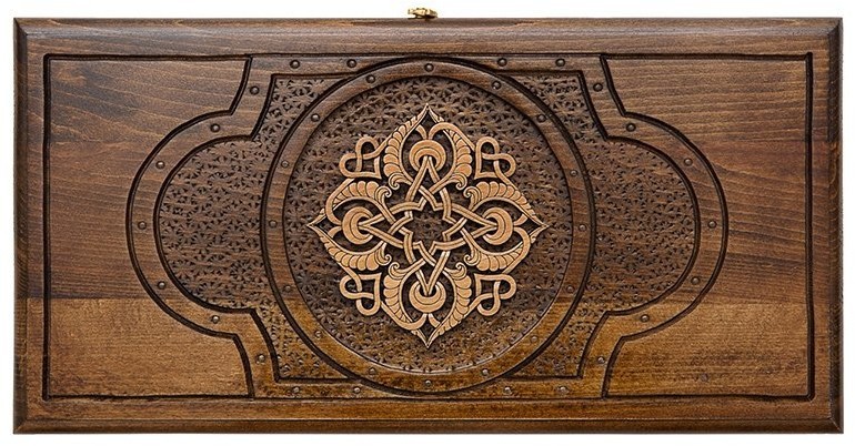 Нарды резные "Золотой Узор 1" 40, Mirzoyan