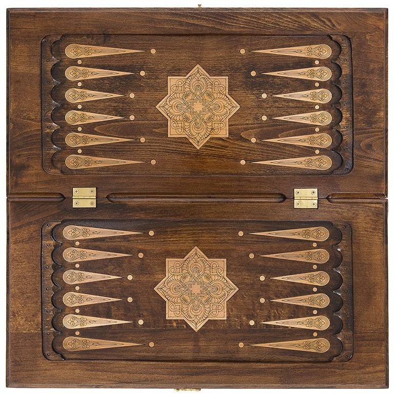 Нарды резные "Золотой Узор 1" 40, Mirzoyan