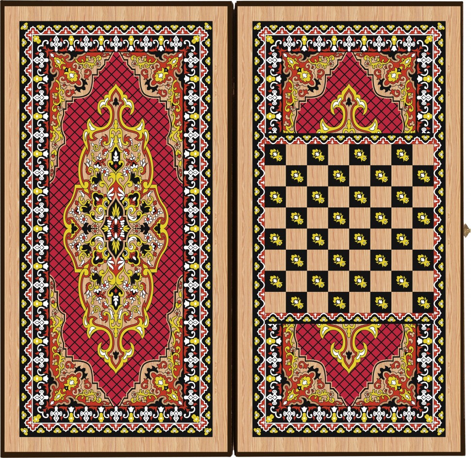 Нарды + Шашки Сирия Красные малые (Россия, дерево, 40 см), Partida