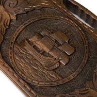 Нарды резные &quot;Корабль&quot; с ручкой 50, Haleyan