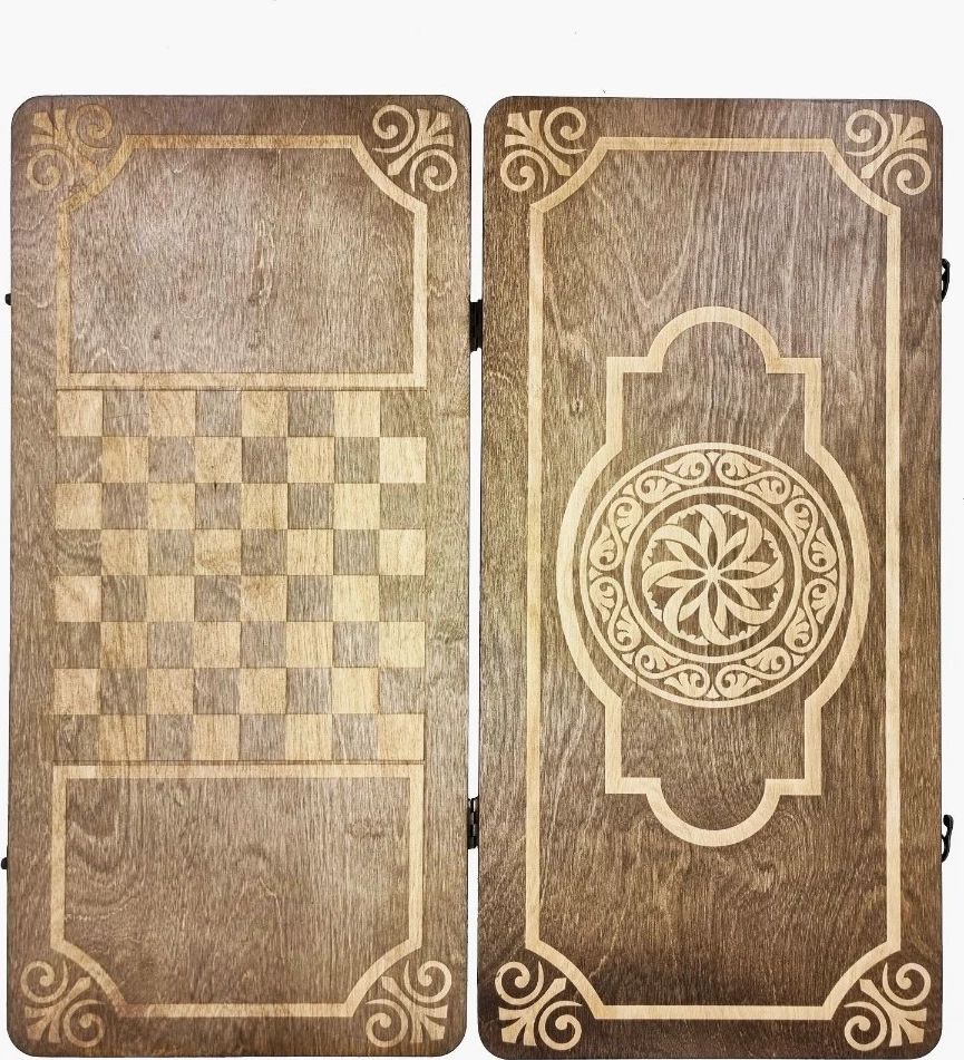 Нарды Марс "Золотой Орнамент 2" средние (деревянные, 50 см, Россия), Partida