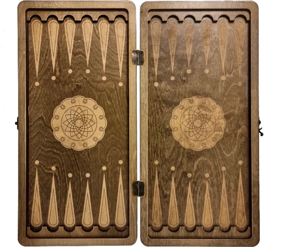 Нарды Марс "Золотой Орнамент 2" средние (деревянные, 50 см, Россия), Partida