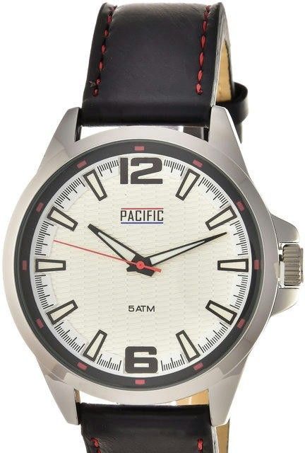 Наручные часы pacific x0066 корп-хром циф-бел об.черн рем