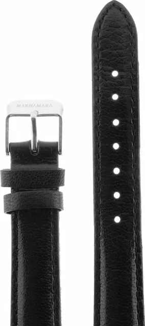Ремешки maknamara 16 мм чер гладкий сер заст mp-16015