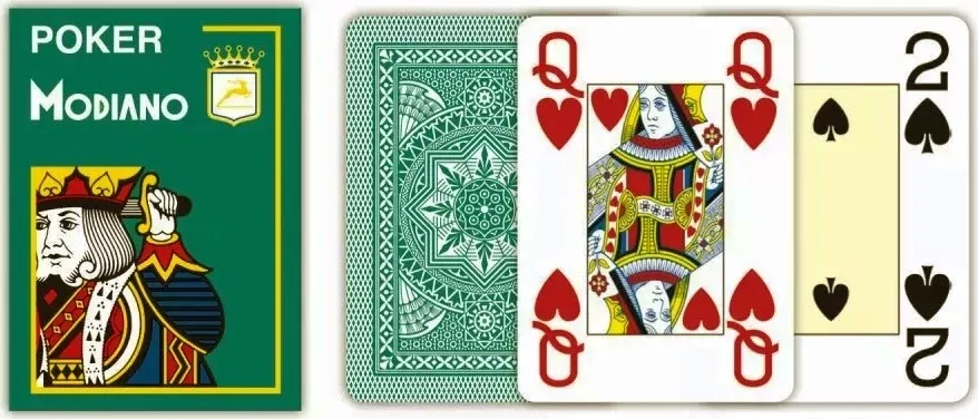 Карты Modiano Poker 4 Jumbo 100% plastic green