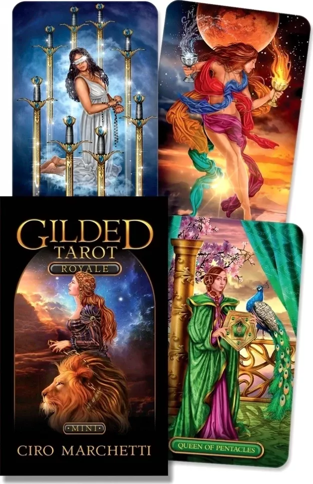 Карты Таро "Gilded Tarot Royale mini Cards" Llewellyn / Королевское Золотое таро мини