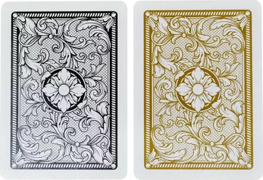 Карты "1546 Plastic Bridge Size Jumbo Index black/gold Double-Deck Set"