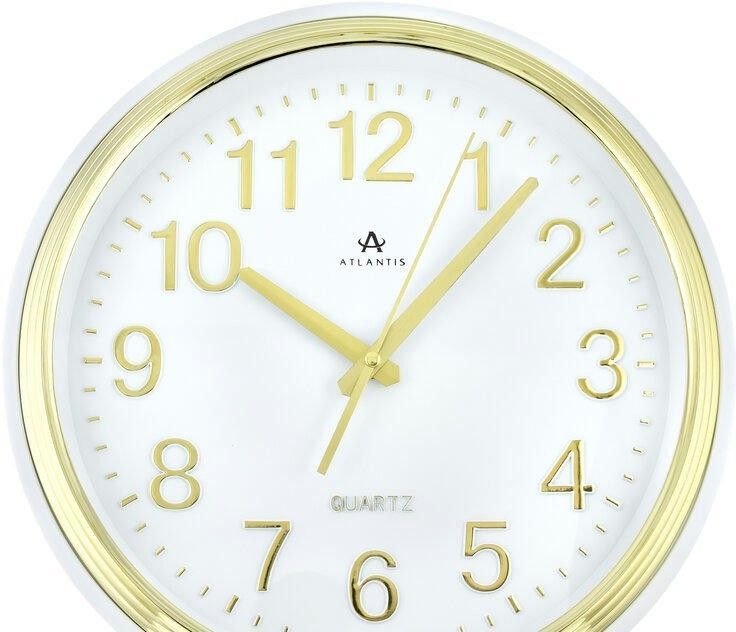 Настенные часы atlantis tld-35149 white/yellow gold