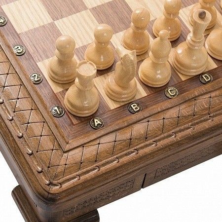 Шахматы резные "Квадро" в ларце 50, Haleyan