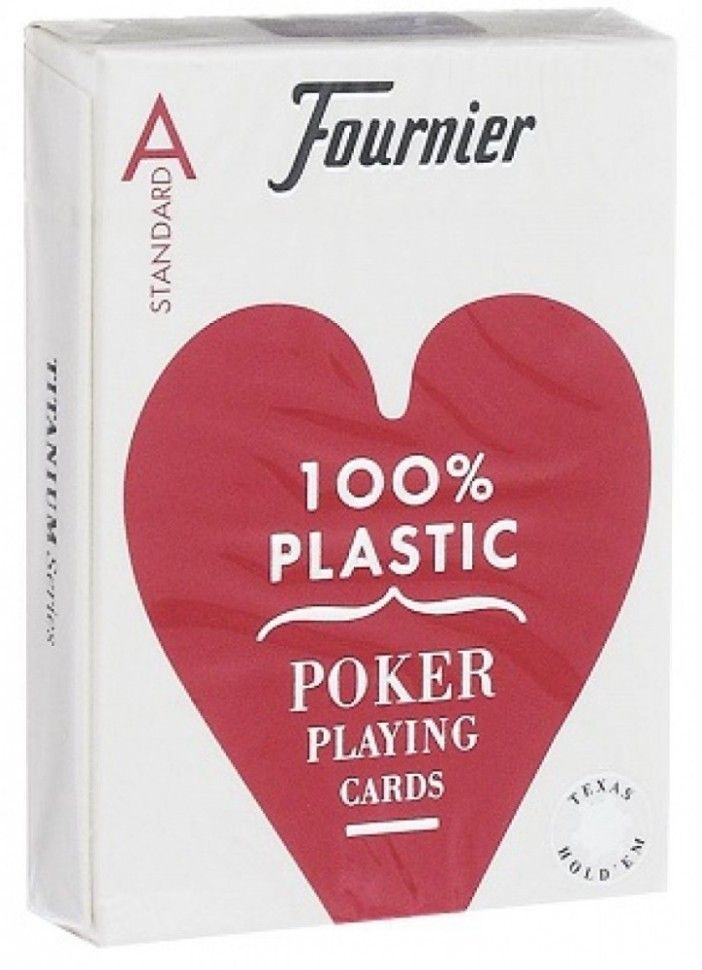Карты "Fournier no. 2800 jumbo index red" 100% пластик