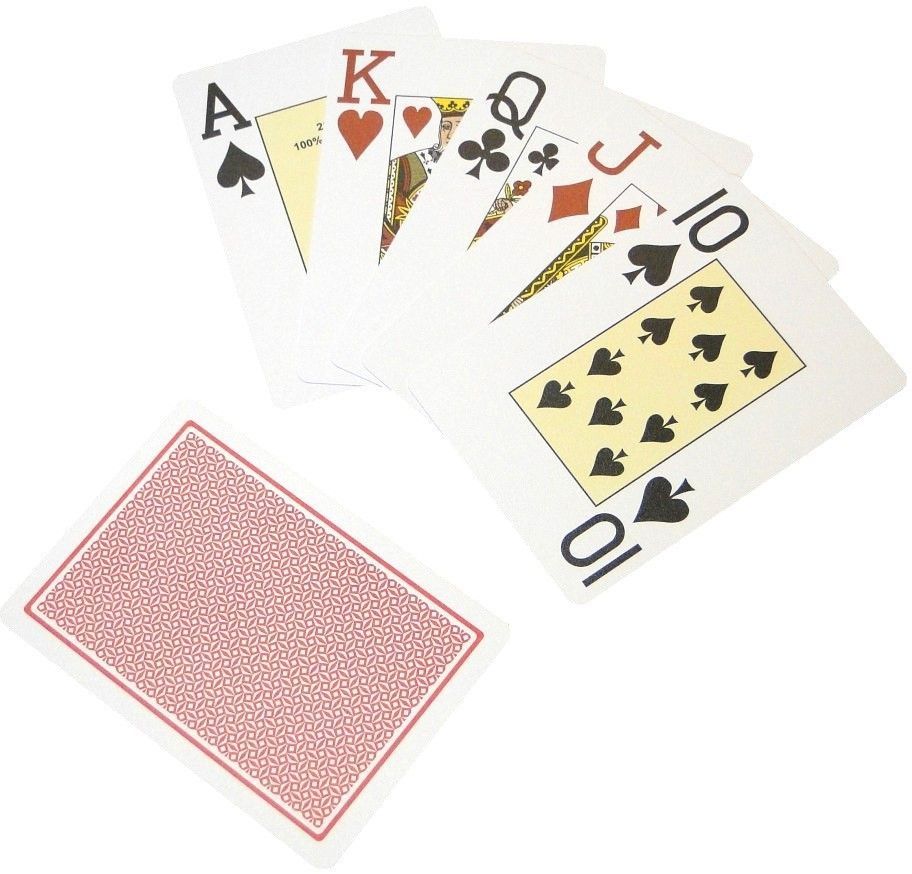 Карты "Fournier no. 2800 jumbo index red" 100% пластик