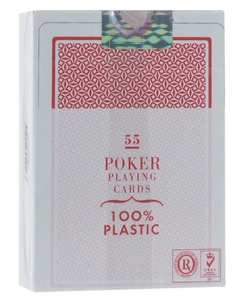 Карты "Fournier no. 2800 jumbo index red" 100% пластик