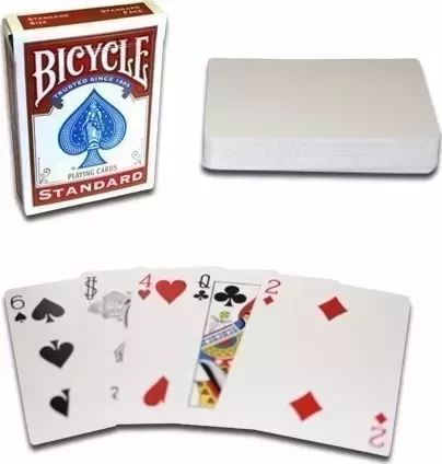 Карты "Bicycle Blank Back Standard Face red" / рубашка пустая, лицо стандарт