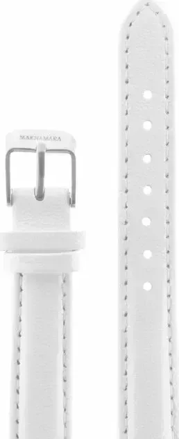 Ремешки maknamara 14 мм бел мат сереб заст mp-14119