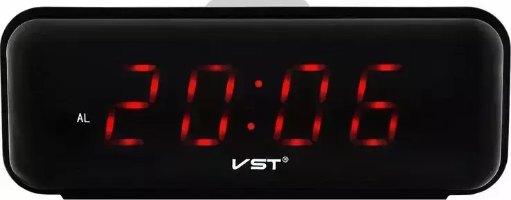 Сетевые часы vst738-1 220В красн.цифры+сетевой кабель