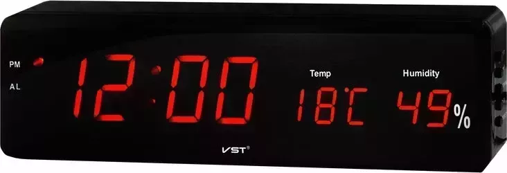 Сетевые часы vst805s-1 красн.цифры (темпер.,влаж.)+сетевой кабель